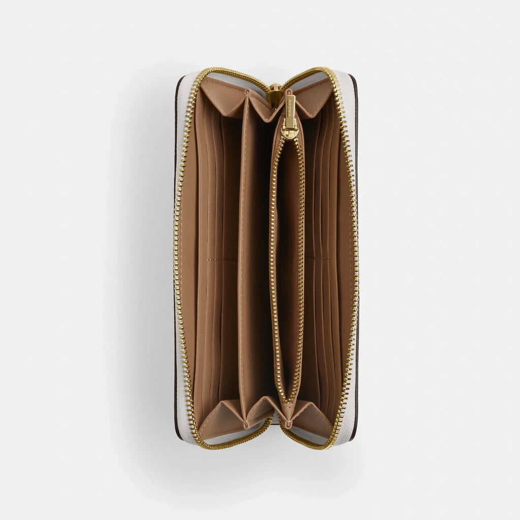 Coach Outlet Long Zip Around Wallet In Signature Canvas