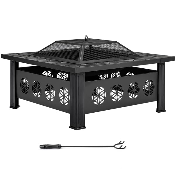 32 Inch Square Wood Burning Fire Pit Table B343240