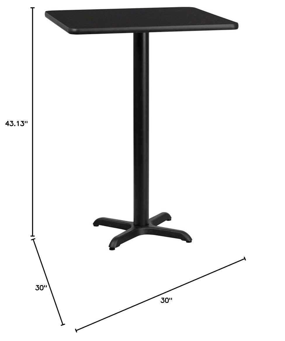 Black Laminate Table Top with Bar Height Table Base R653271