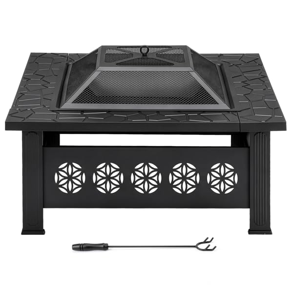 32 Inch Square Wood Burning Fire Pit Table B343240