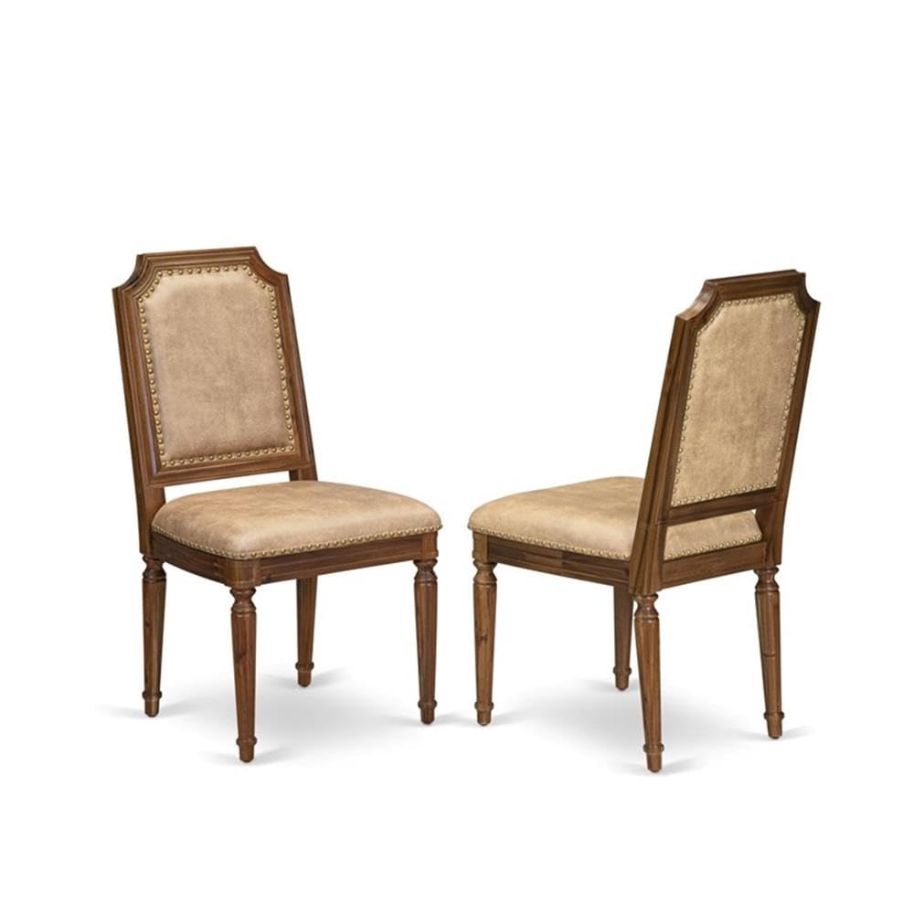 9-Piece Acacia Wood Dining Set with Beige PU Leather Chairs B120