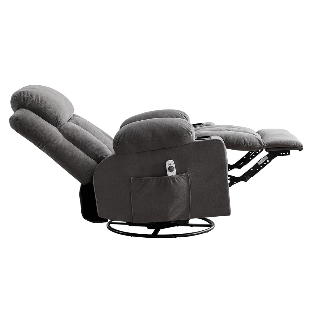 Swivel Rocker Recliner Chair with Vibration Massage & Lumbar Heating A72160