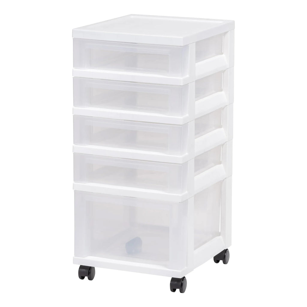 5 Drawer Rolling Storage Cart with Organizer Top F9644