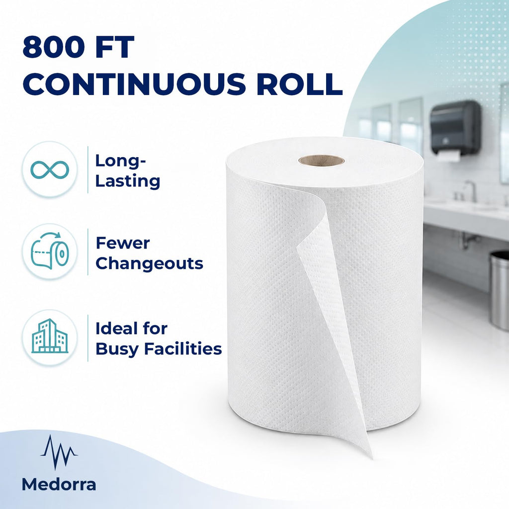 White Hardwound Paper Hand Roll Towel 6 Rolls E44676