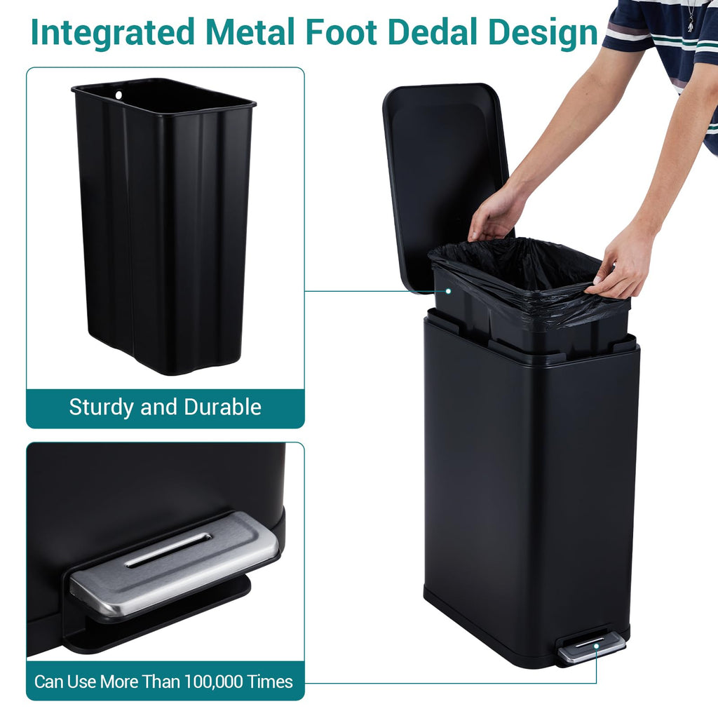 13 Gallon Stainless Steel Step Trash Can T332814