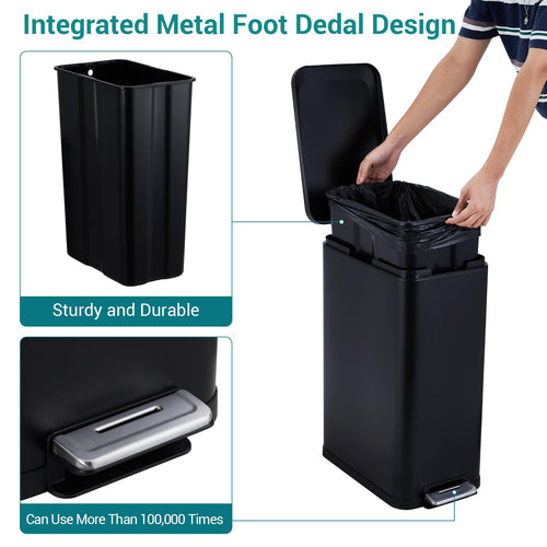 13 Gallon Stainless Steel Step Trash Can T332814