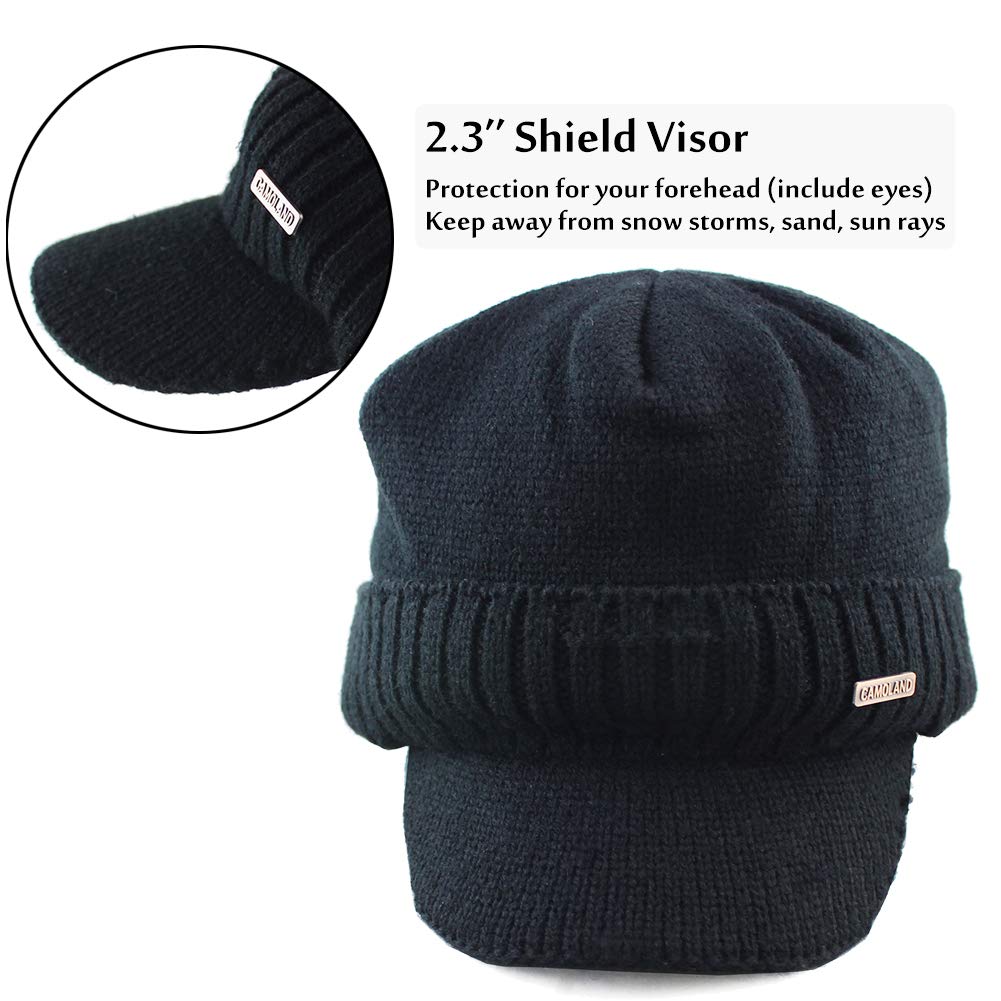 Fleece Beanie with Visor and Earflaps D2666