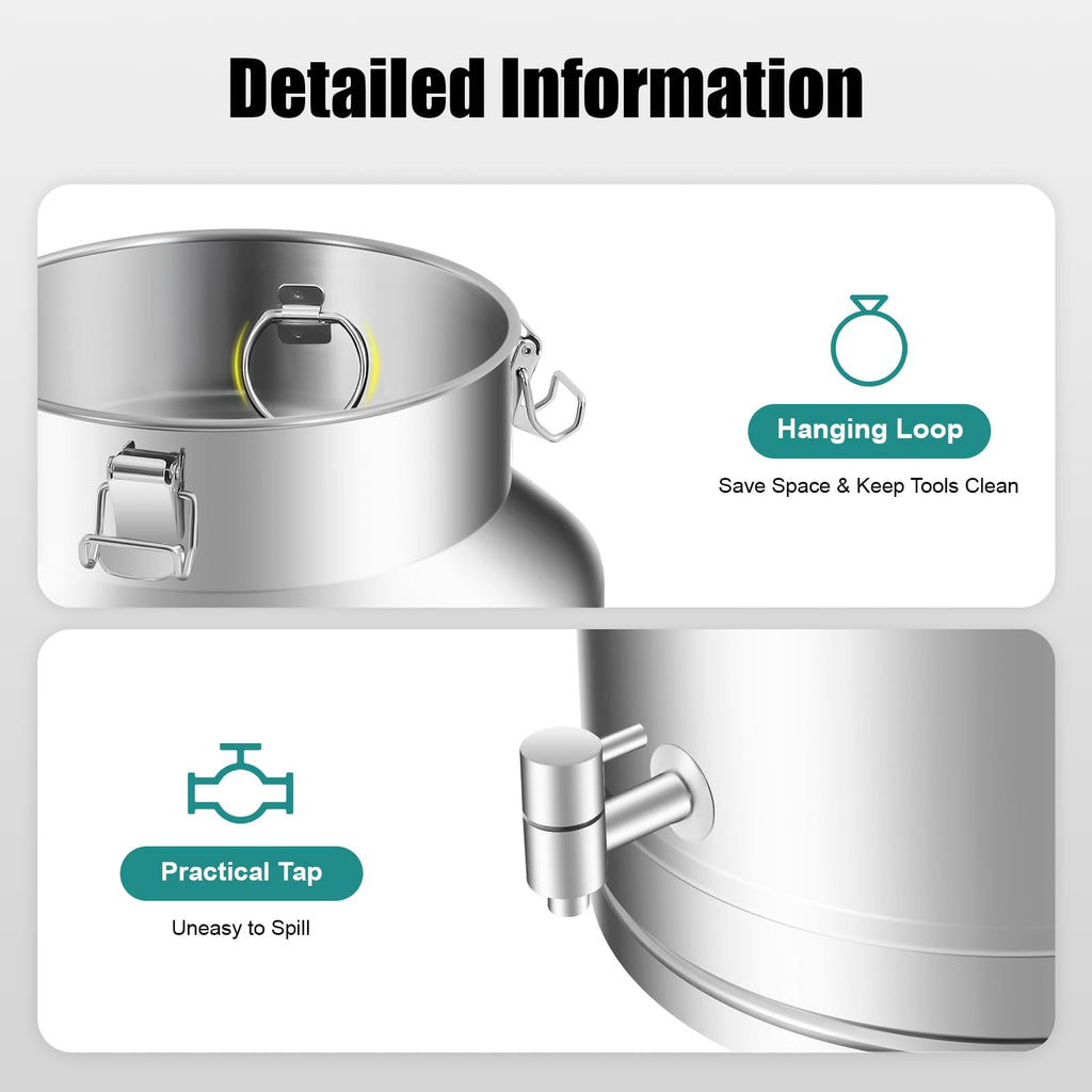 35L Stainless Steel Milk Can with Faucet B180110