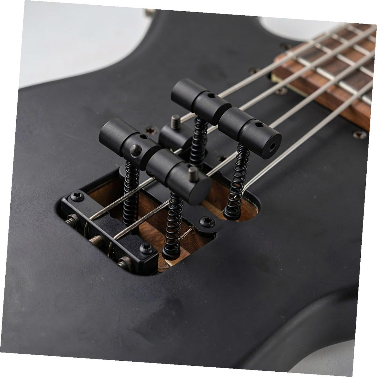 4-string Bass Guitar Metal Bridge Saddles 2 Sets Black E3937