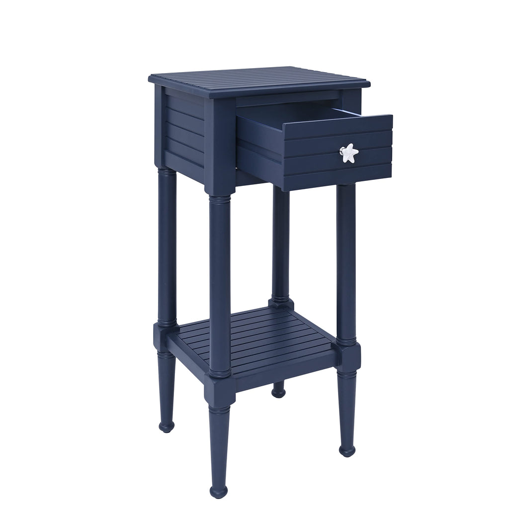 Navy Small Accent Table with Storage W72114