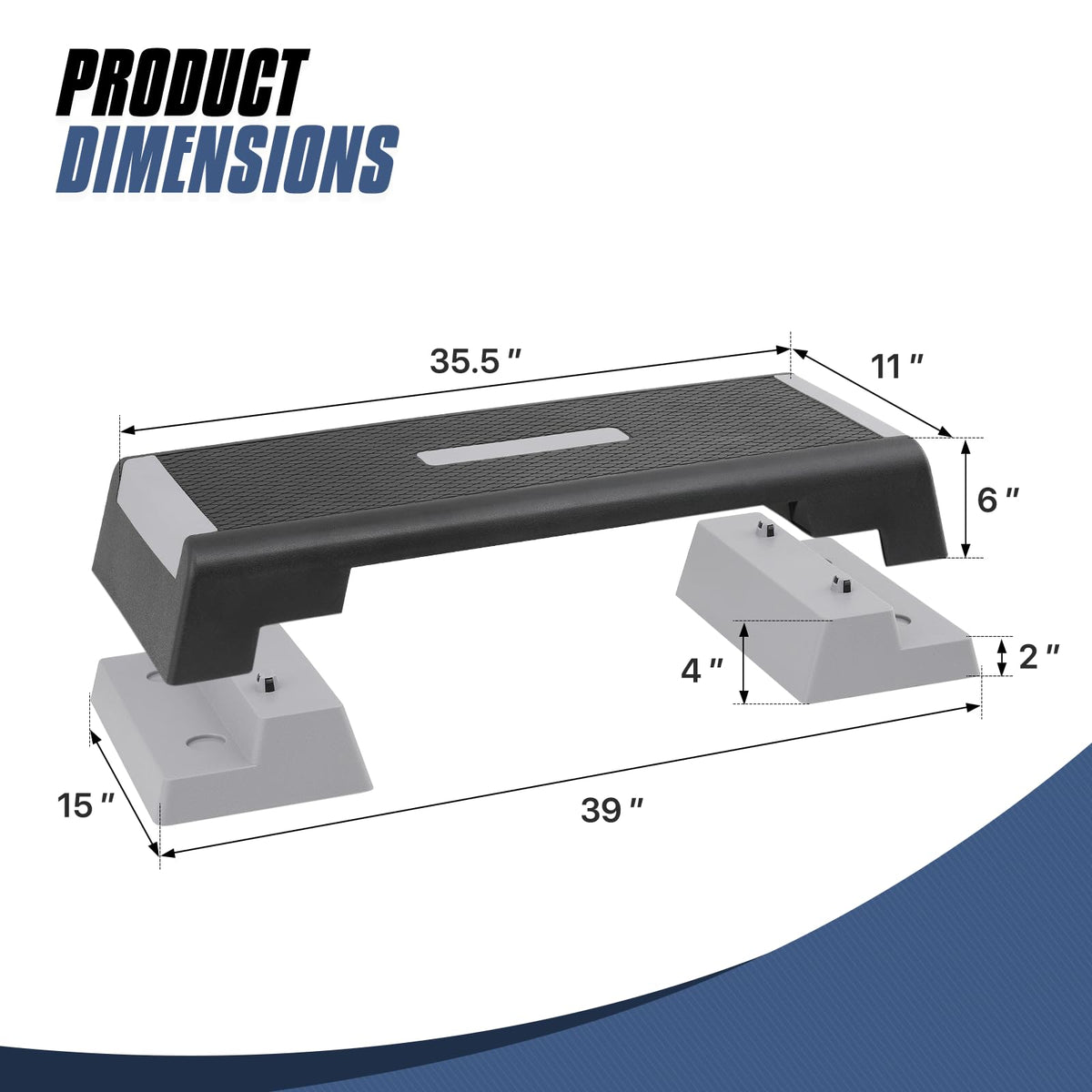 Aerobics Stepper Platform with Stackable Risers K651831