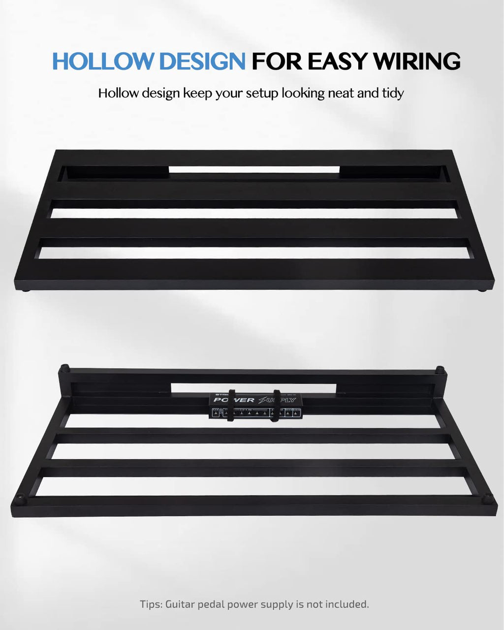 Aluminum Alloy Lightweight 28'' x 13.78'' Extra Large Guitar Pedal Board with Carry Bag S223005