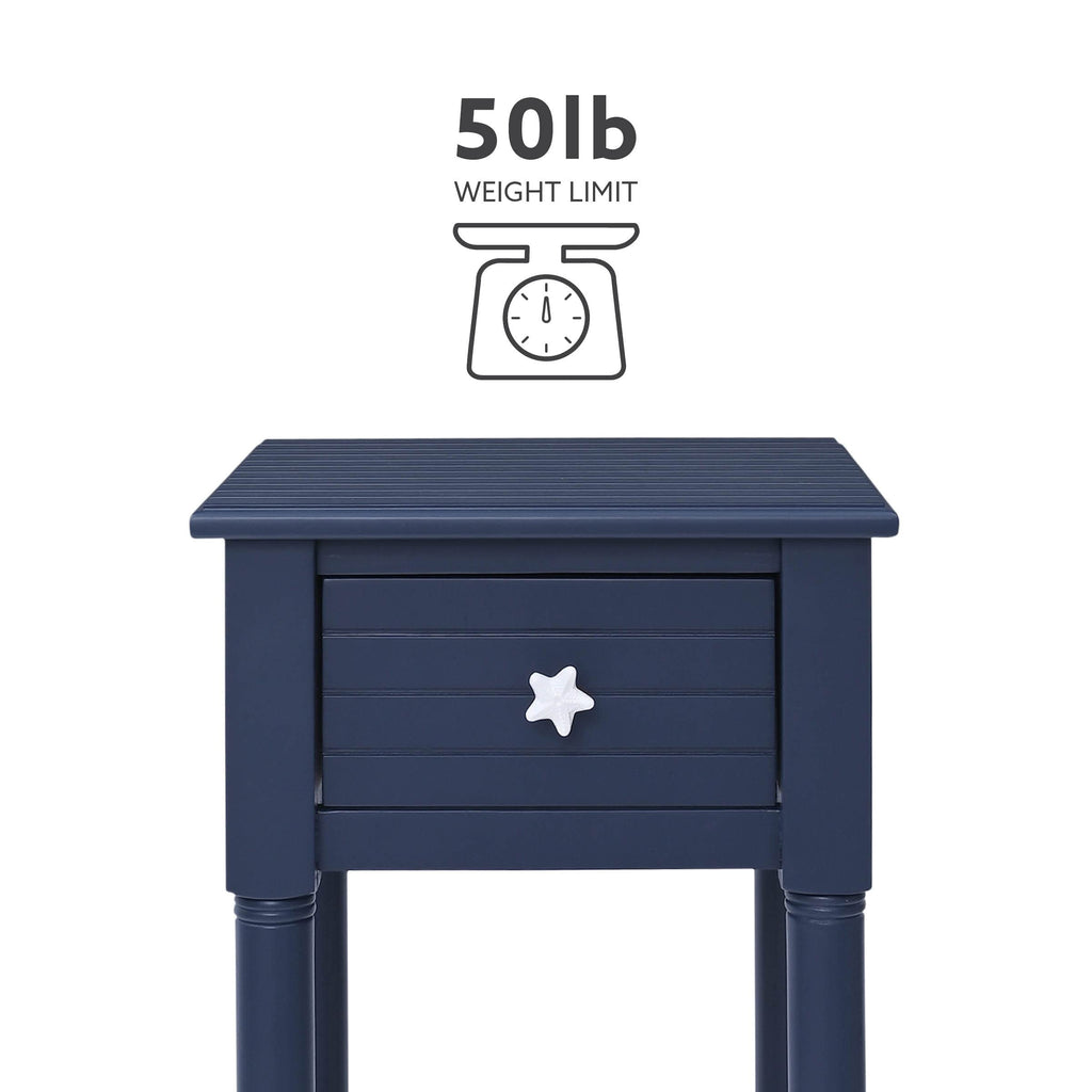 Navy Small Accent Table with Storage W72114