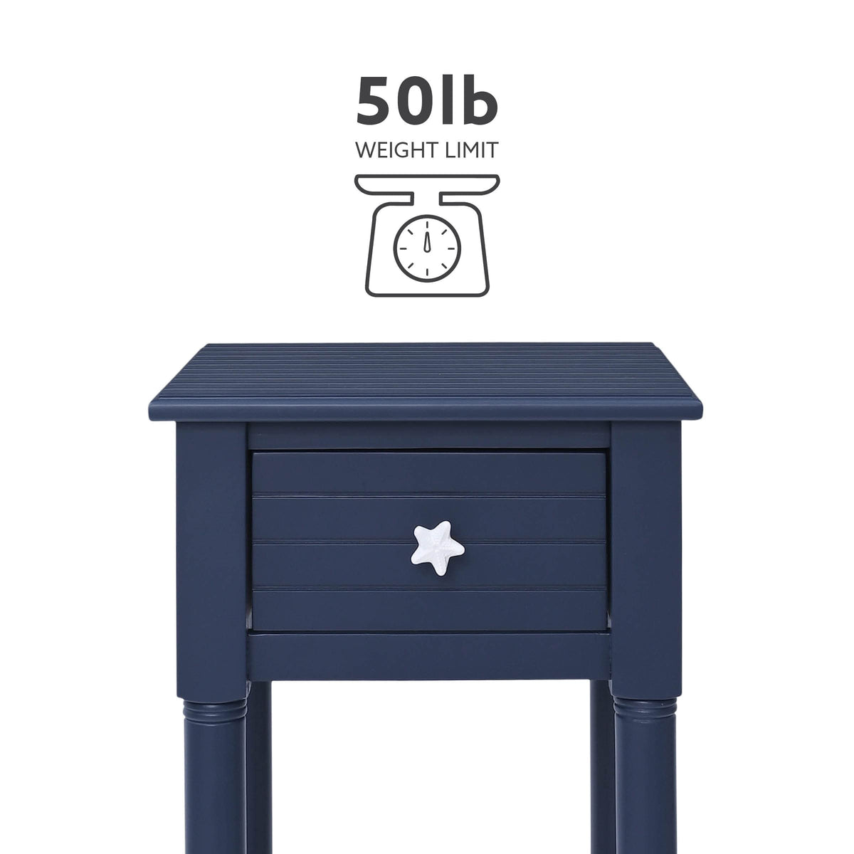 Navy Small Accent Table with Storage W72114