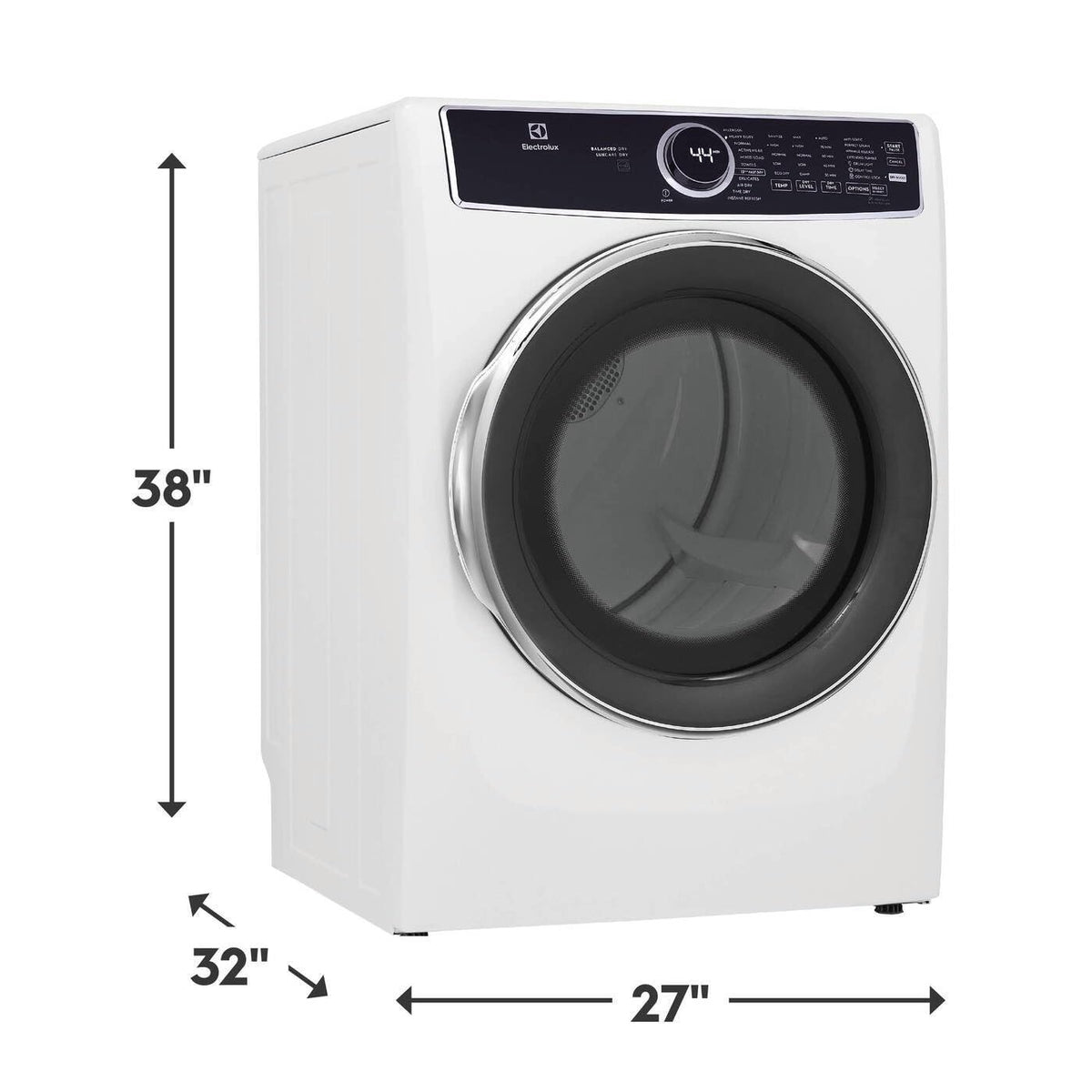 White 8 cu. ft. Vented Front Load Stackable Electric Dryer C93787