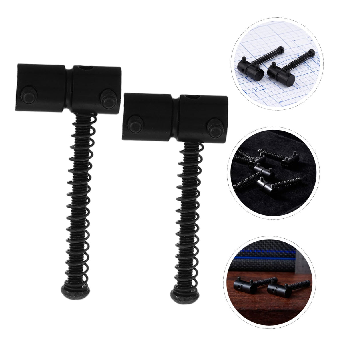 4-string Bass Guitar Metal Bridge Saddles 2 Sets Black E3937