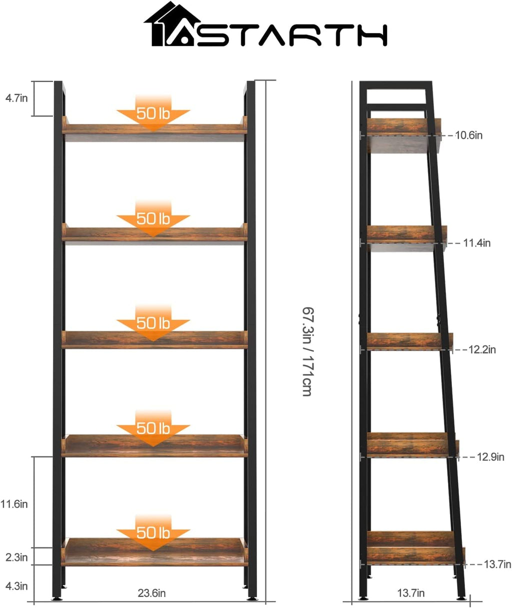 5-Tier 67 Inch Tall Ladder Shelf U890929