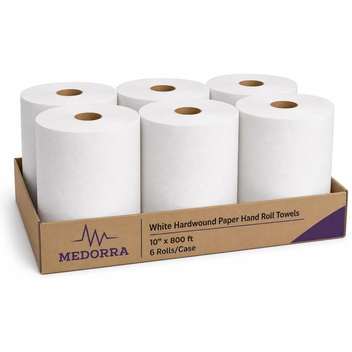 White Hardwound Paper Hand Roll Towel 6 Rolls E44676