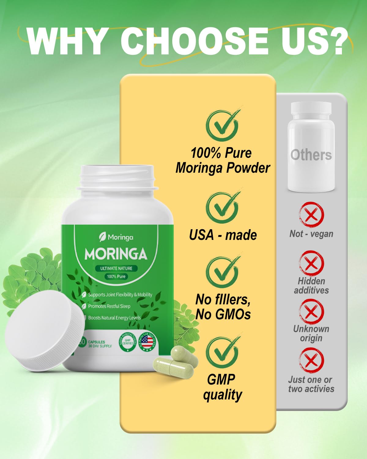 Moringa Capsules 800mg 60 Vegan Capsules I135