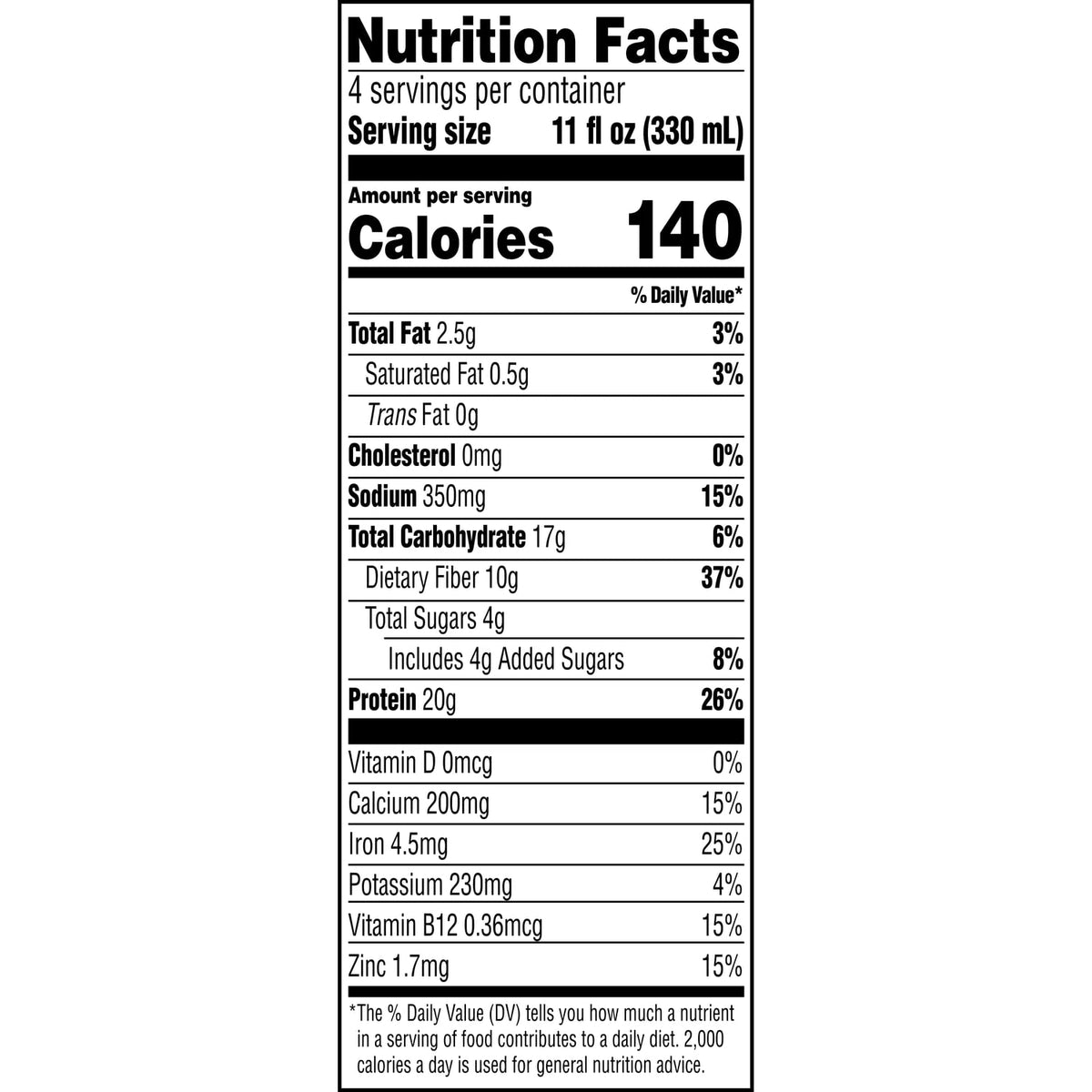Double Chocolate Vegan Protein Shake 11 Fl Oz Pack of 12 I33788