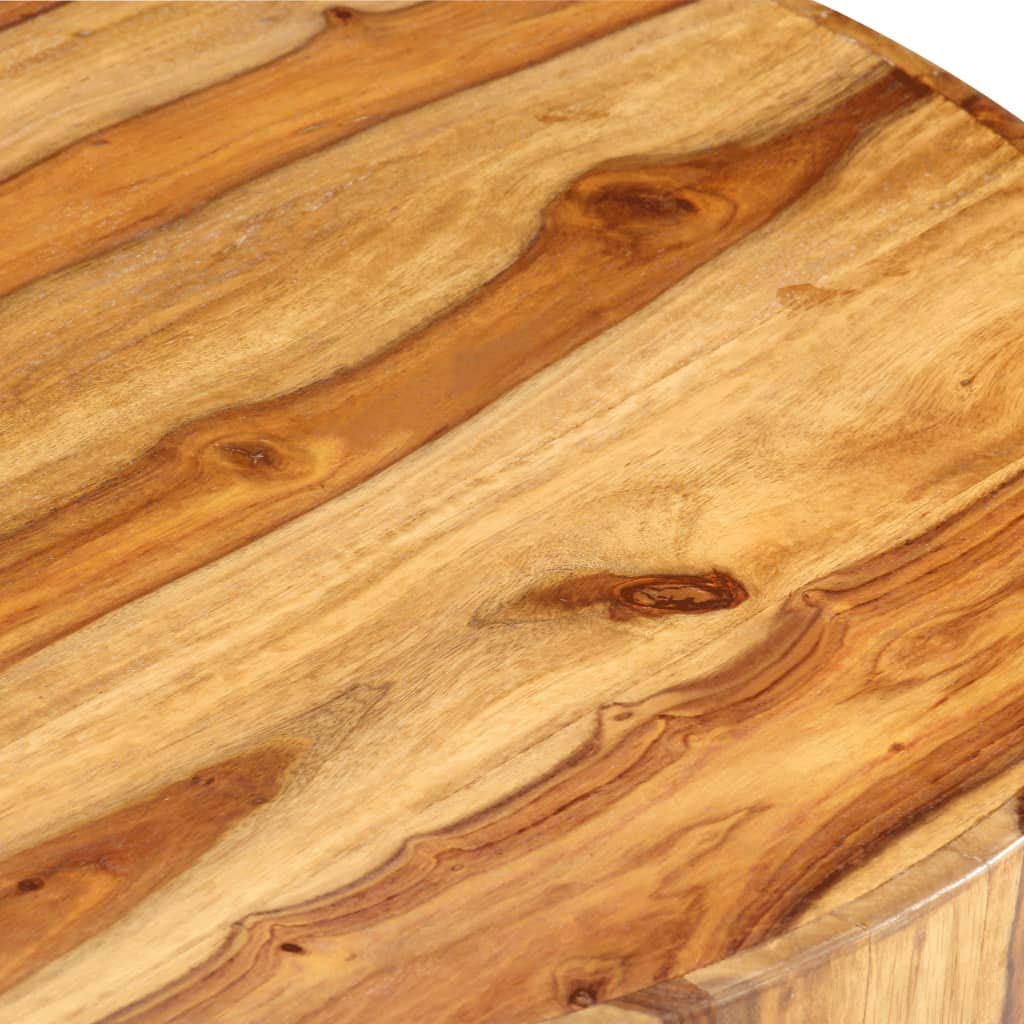 Round Coffee Table 25.6"x11.8" Solid Sheesham Wood T64117