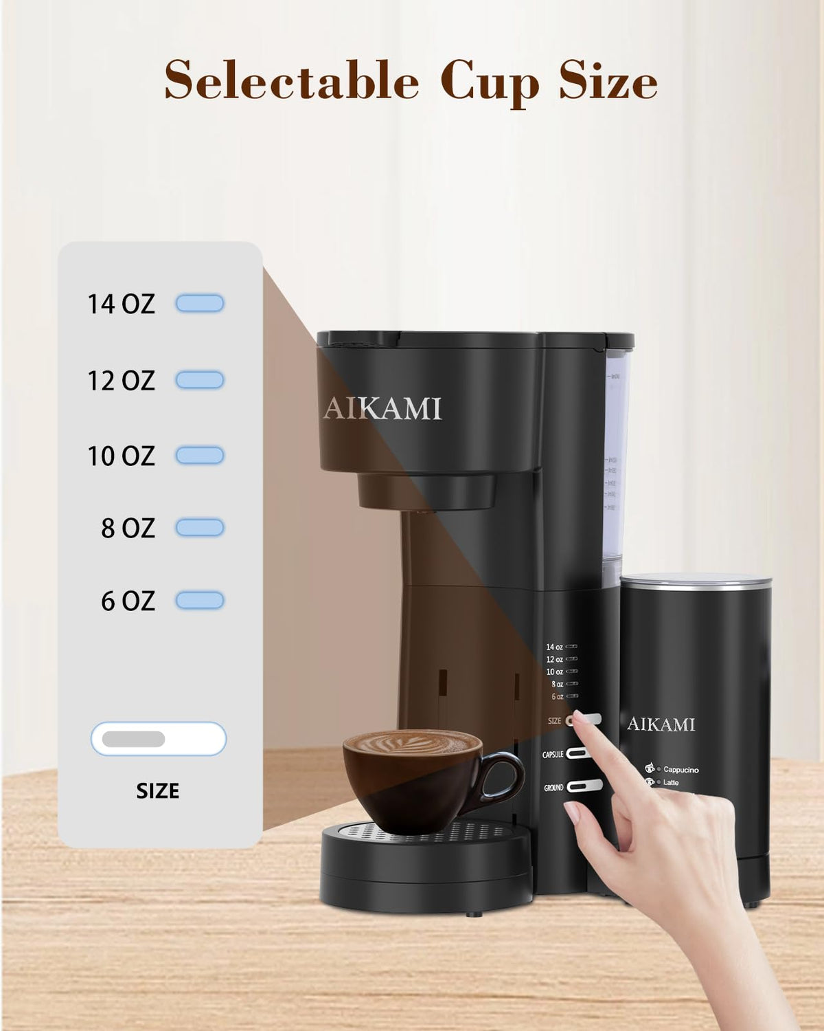 4 IN 1 Single Serve Coffee Maker with Milk Frother and Coffee Grinder U76391