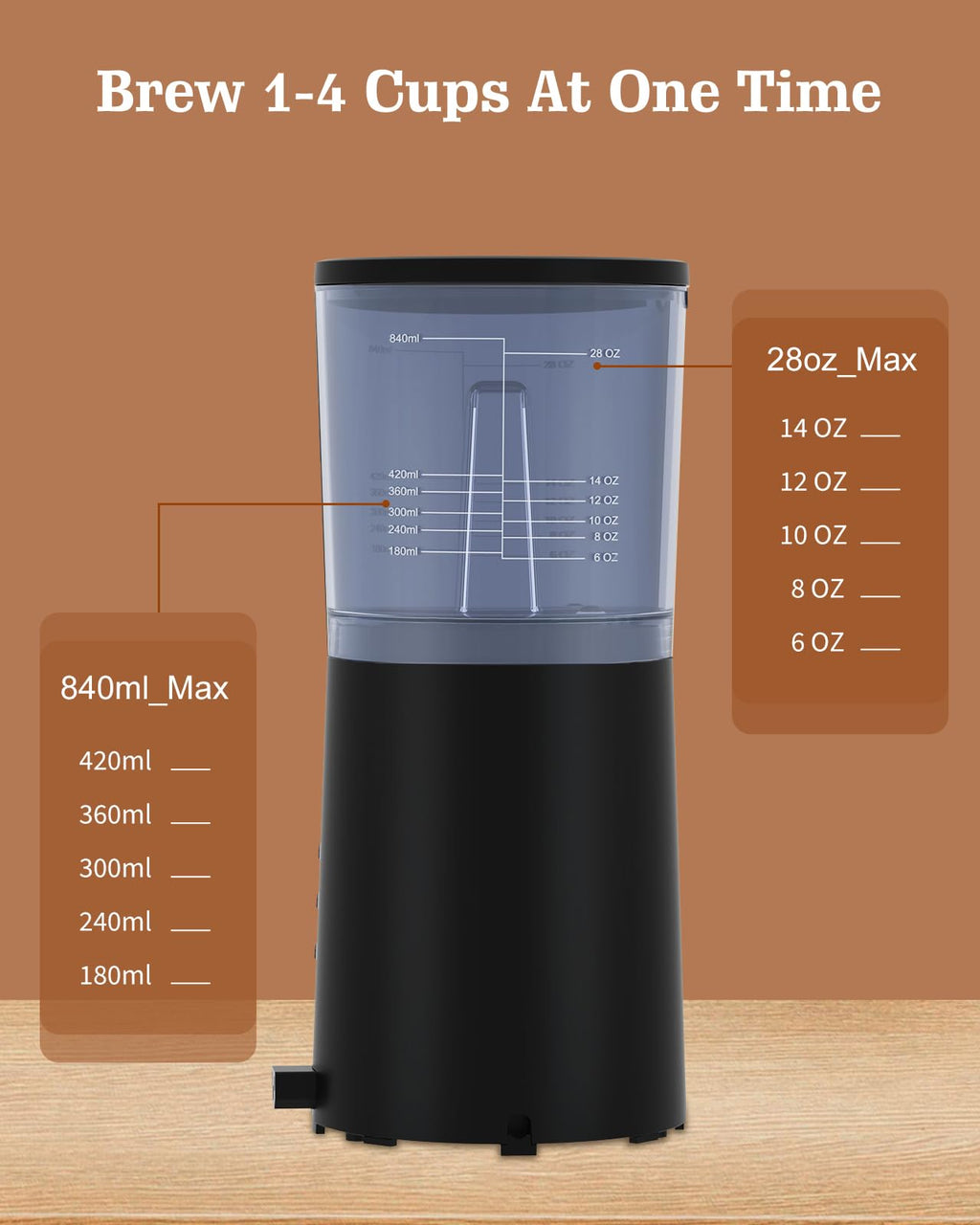 4 IN 1 Single Serve Coffee Maker with Milk Frother and Coffee Grinder U76391