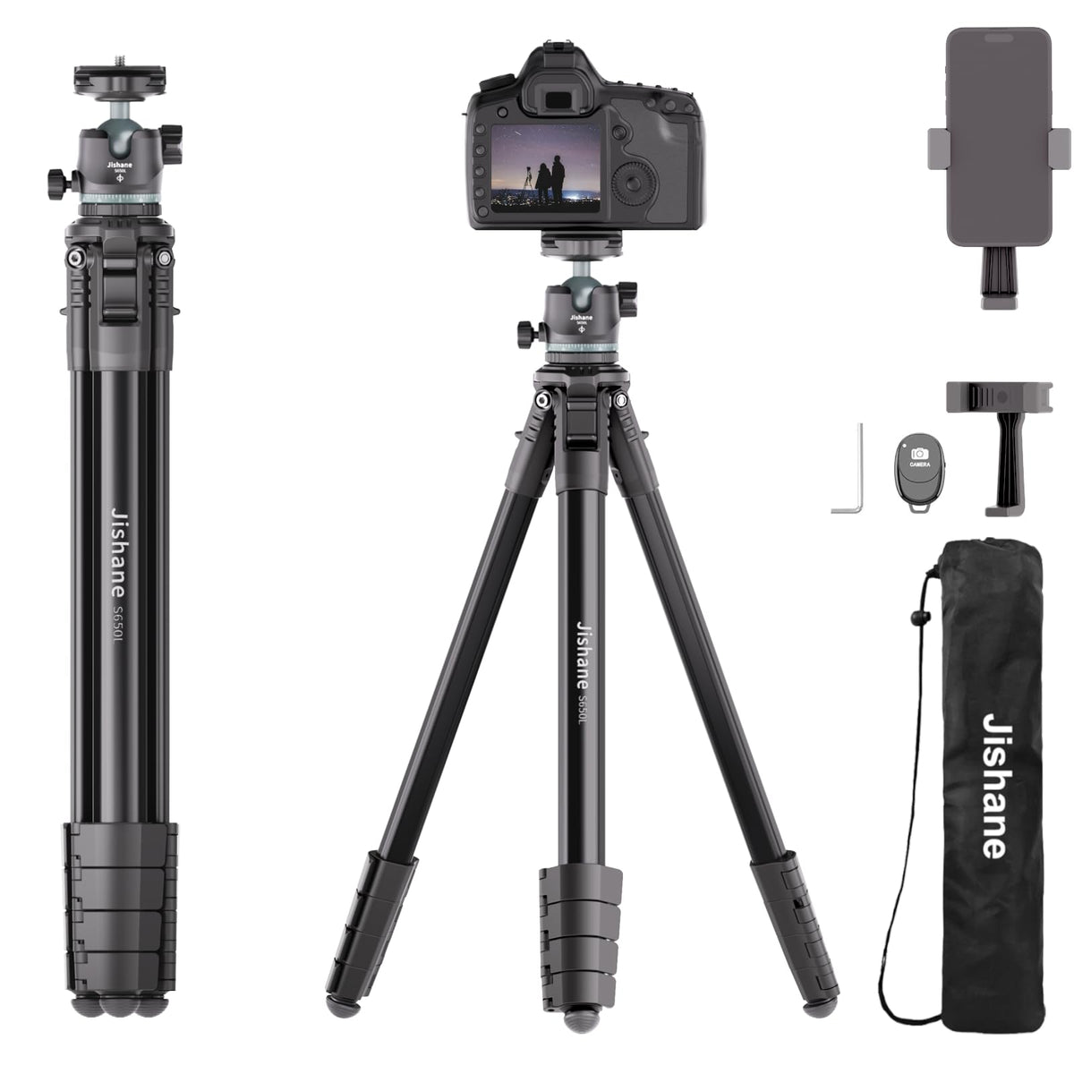 72" Lightweight Aluminum Camera Tripod with Ball Head and Carry Bag S672