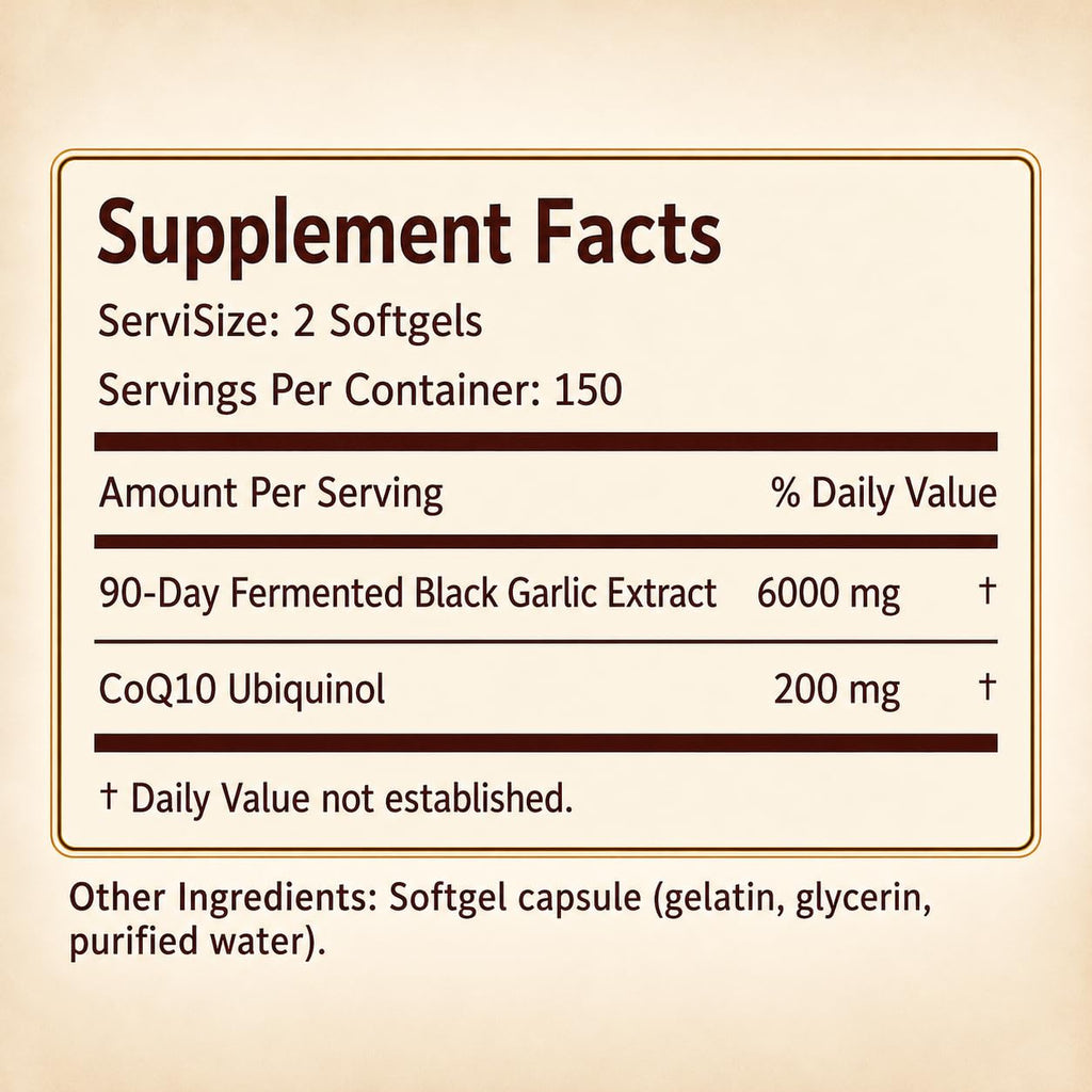 Black Garlic CoQ10 Softgels, 300 Softgels T62953