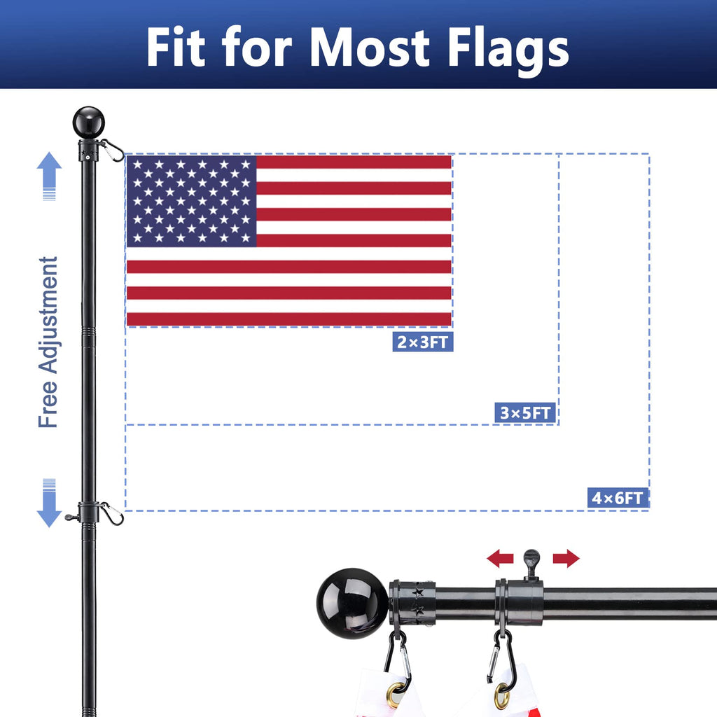 6ft Tangle Free Spinning Flag Pole Kit H717915