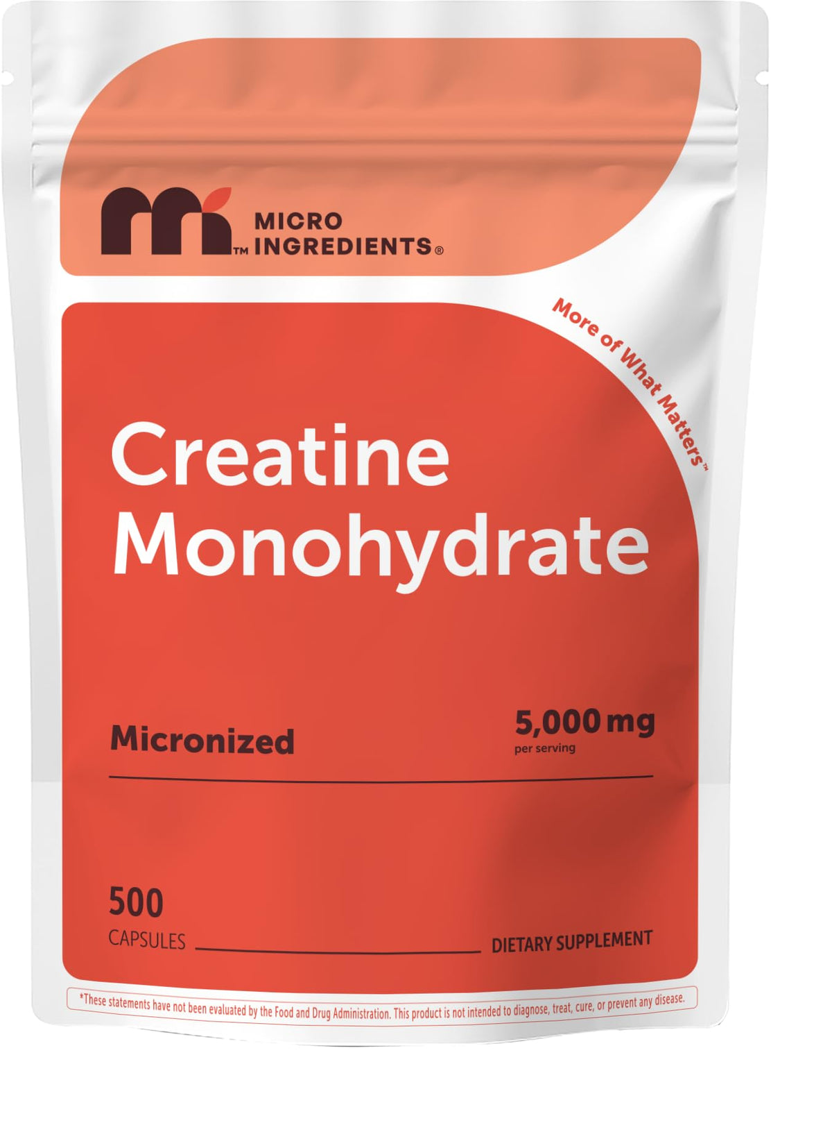 Micronized Unflavored Creatine Monohydrate 5,000mg 500 Capsules F2381