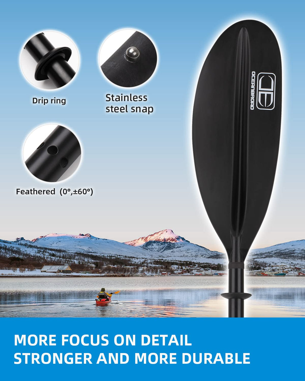 Kayak Paddle with Paddle Leash W87749