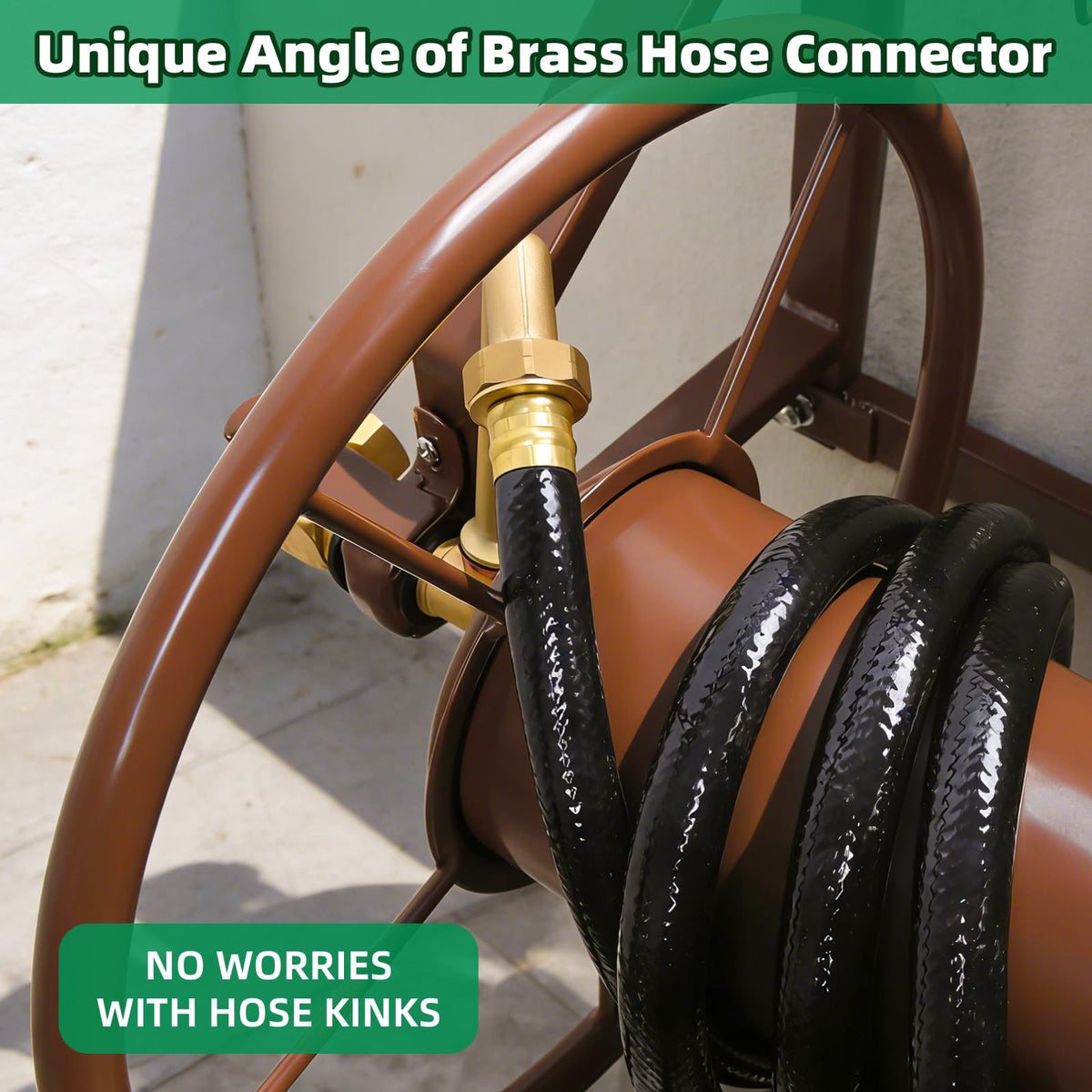 Wall Mount Metal Garden Hose Reel Holds 155ft 5/8" Hose W186