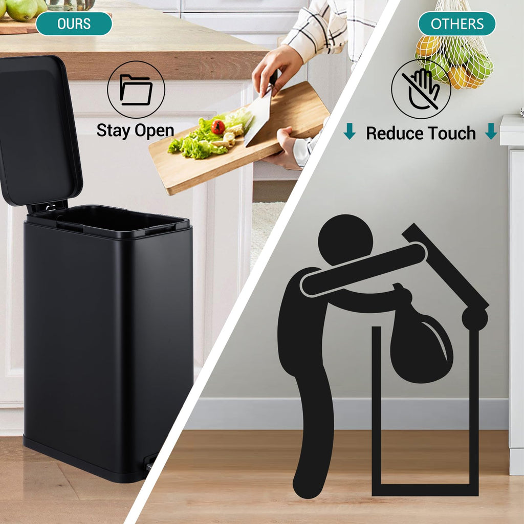 13 Gallon Stainless Steel Step Trash Can T332814