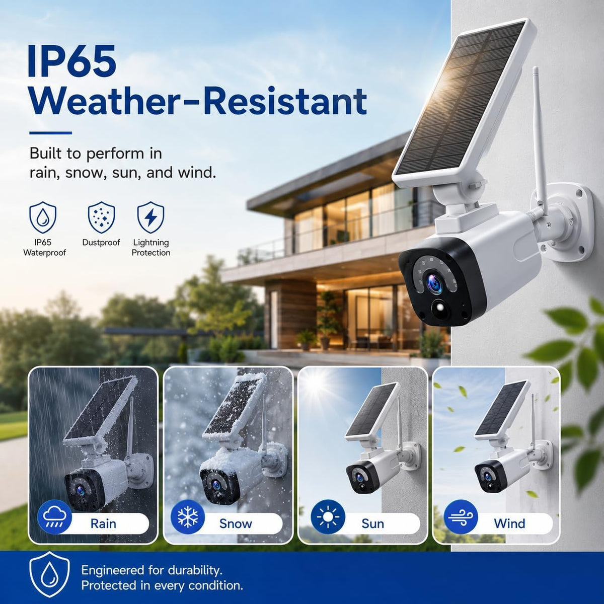 4MP Solar Security Cameras Wireless Outdoor WiFi N898