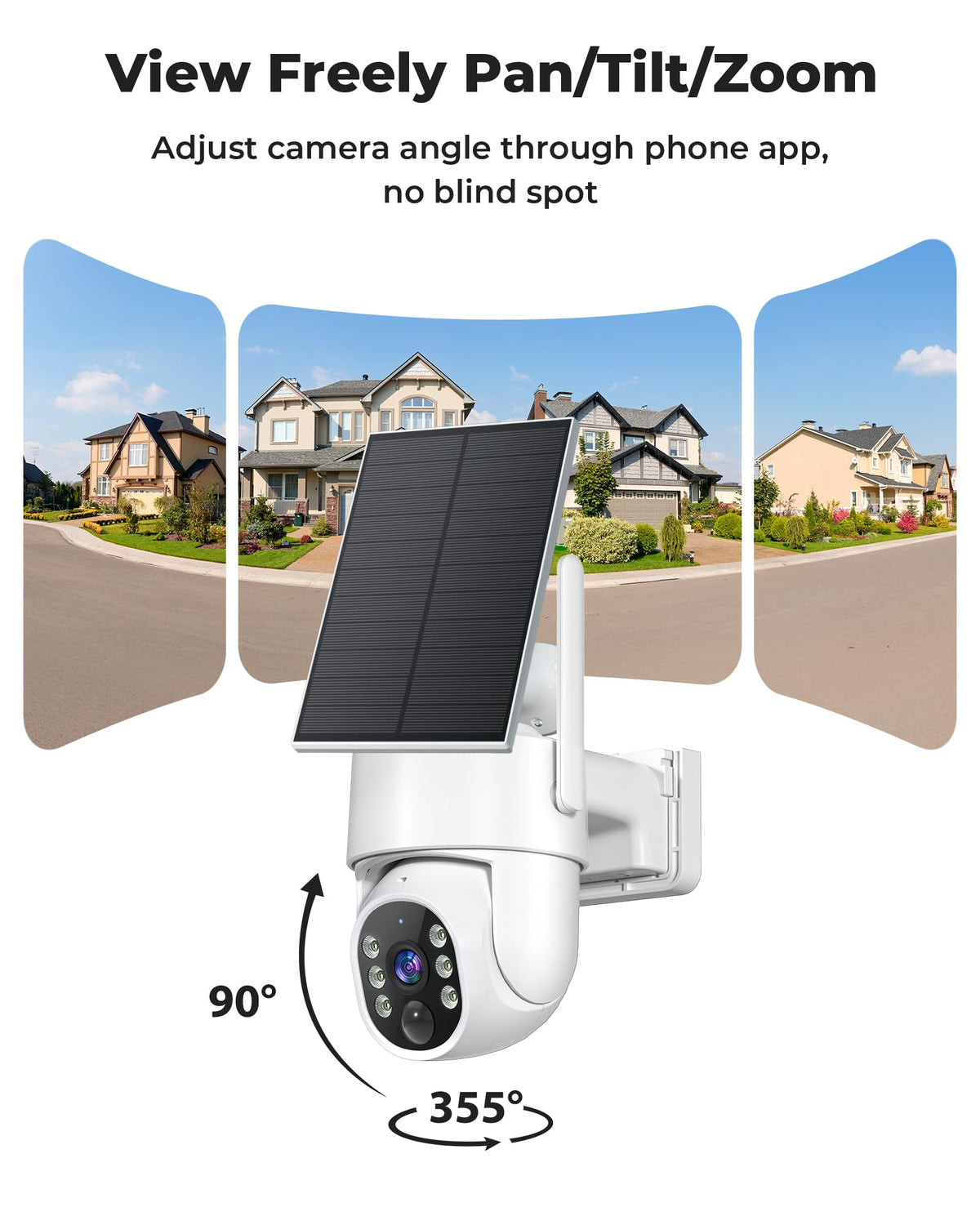 Wireless Outdoor Security Cameras 4MP Solar Powered 360°PTZ D688