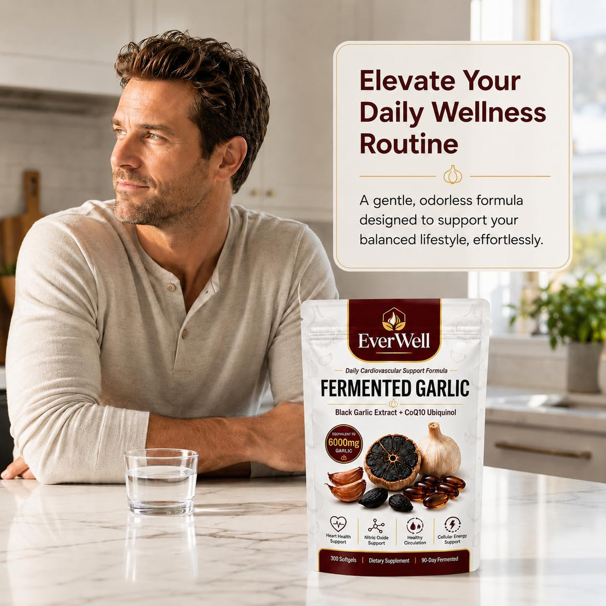 Black Garlic CoQ10 Softgels, 300 Softgels T62953