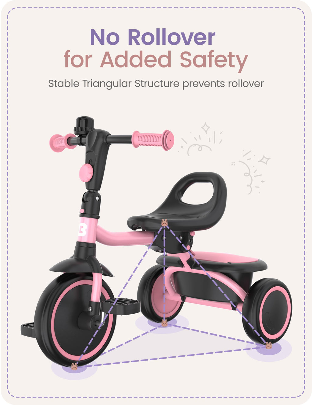 Pink Toddler Tricycle with Bell O879
