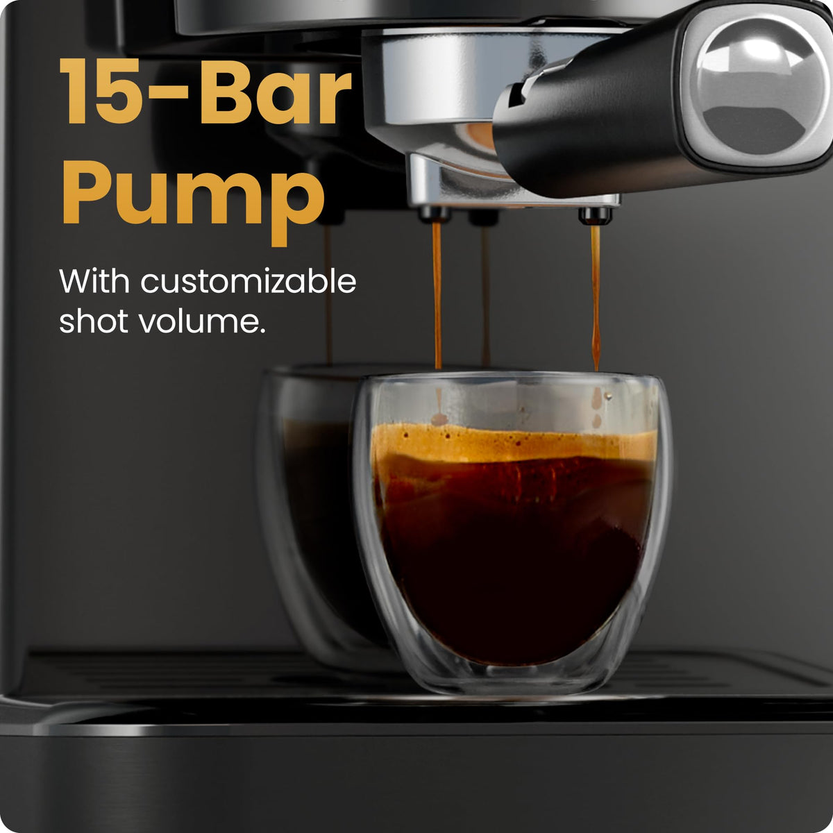 15 Bar Digital Espresso Machine with Steam Wand K913453
