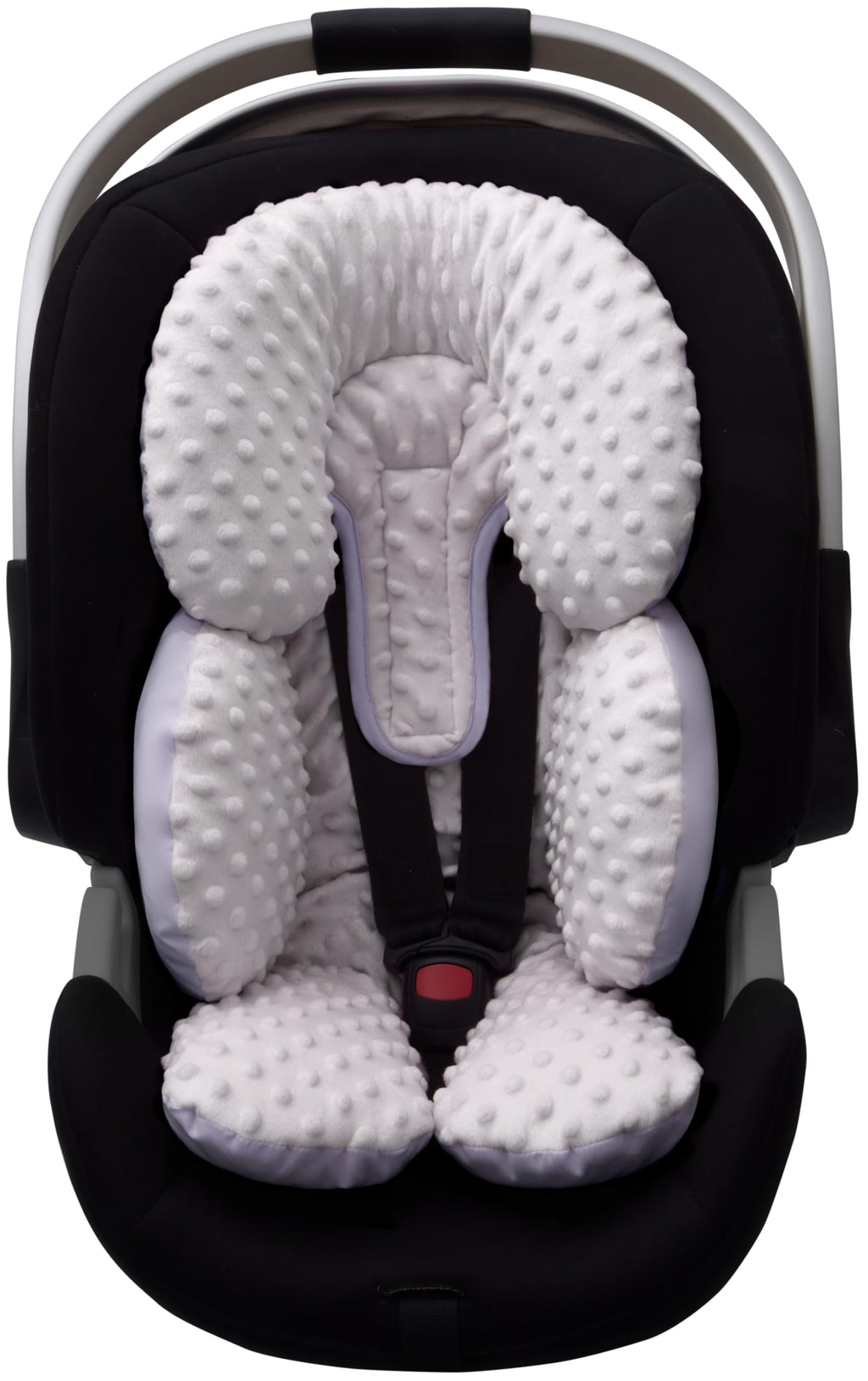 Infant Car Seat Head Neck Body Support, Ultra-Soft Minky Microfiber, 2-in-1 Reversible, Gray Y134