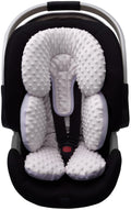 Infant Car Seat Head Neck Body Support, Ultra-Soft Minky Microfiber, 2-in-1 Reversible, Gray Y134