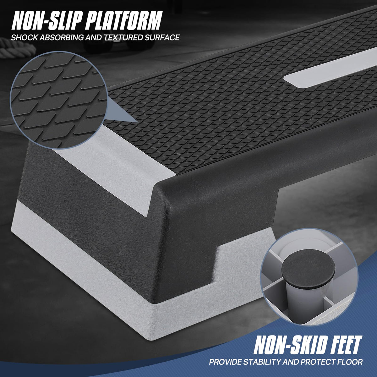Aerobics Stepper Platform with Stackable Risers K651831