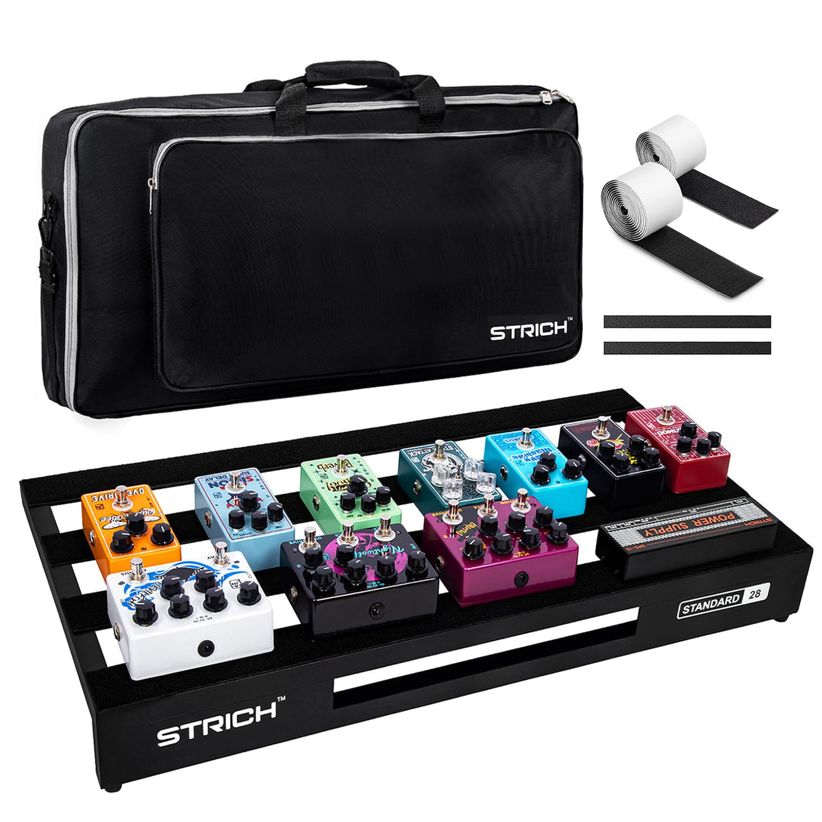 Aluminum Alloy Lightweight 28'' x 13.78'' Extra Large Guitar Pedal Board with Carry Bag S223005