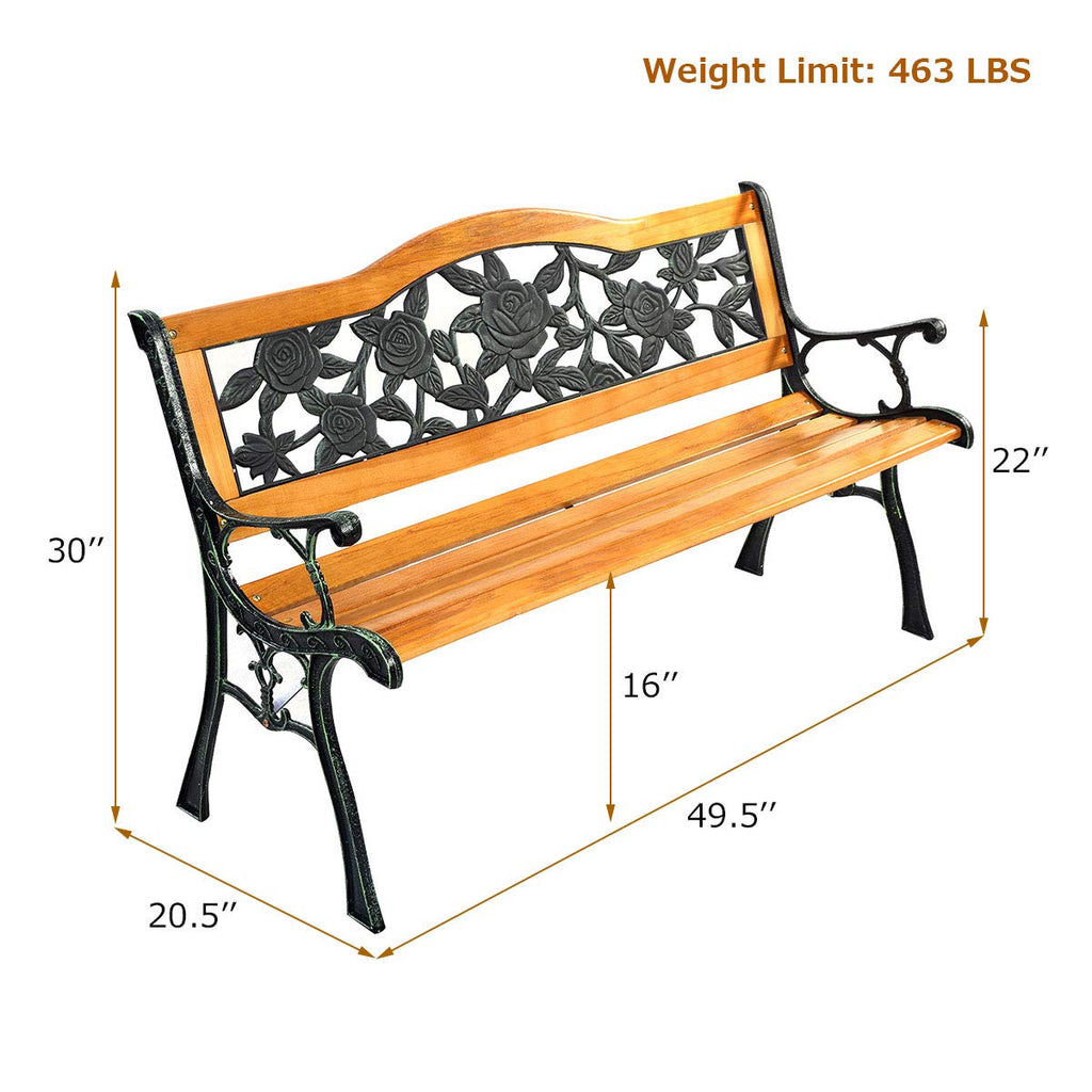 50 Inch Hardwood Frame Patio Bench X139732