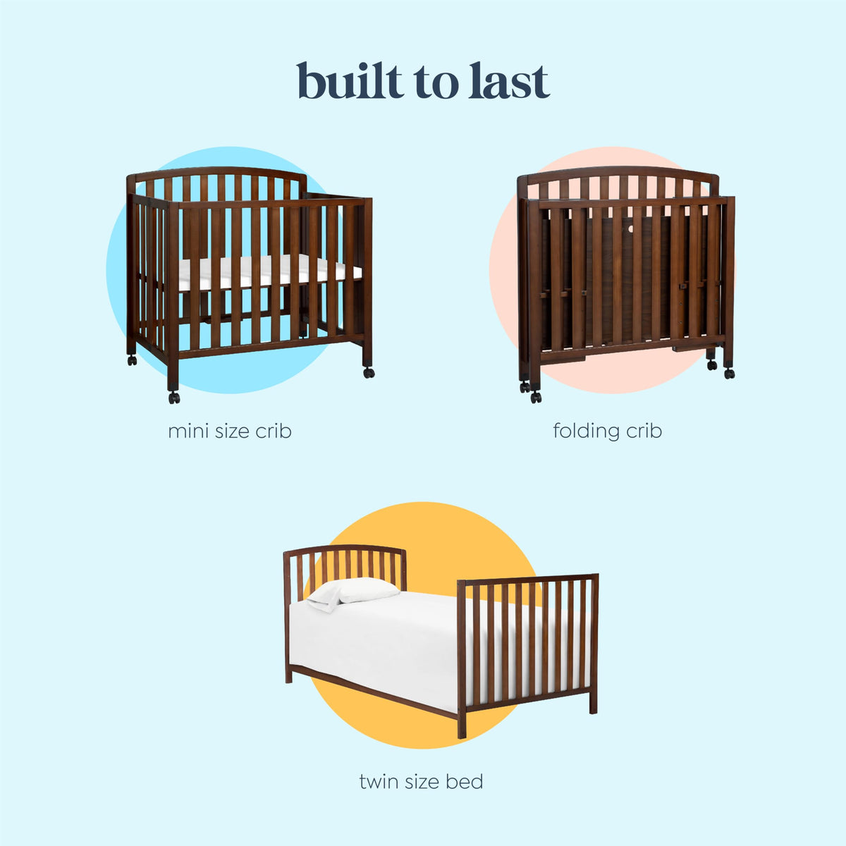 Espresso 3-in-1 Convertible Mini Crib B49673