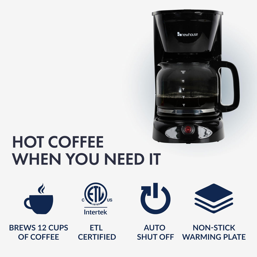 12 Cup Electric Coffee Maker with Auto Shut Off T41106
