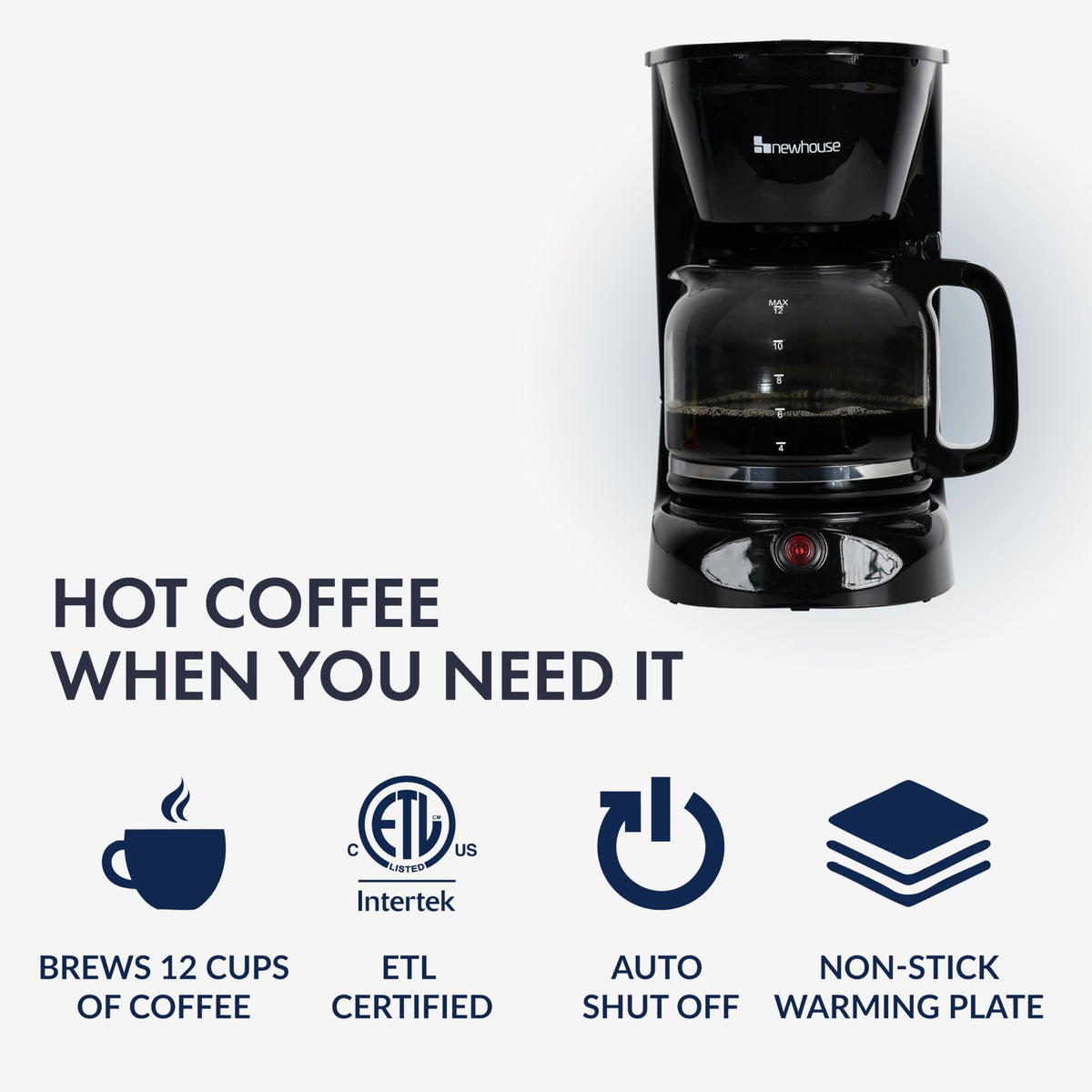 12 Cup Electric Coffee Maker with Auto Shut Off T41106
