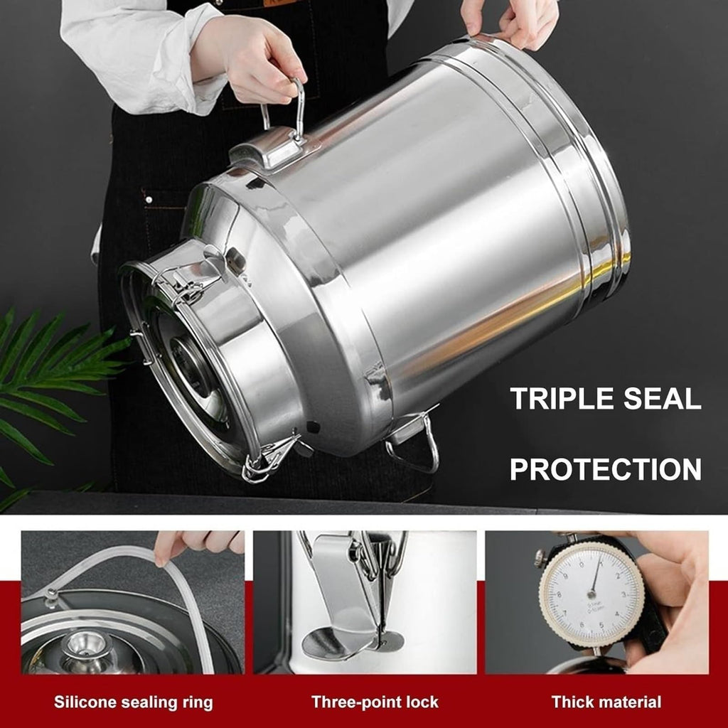 304 Stainless Steel Airtight Food Storage Container with Lid Faucet and Handles F326635