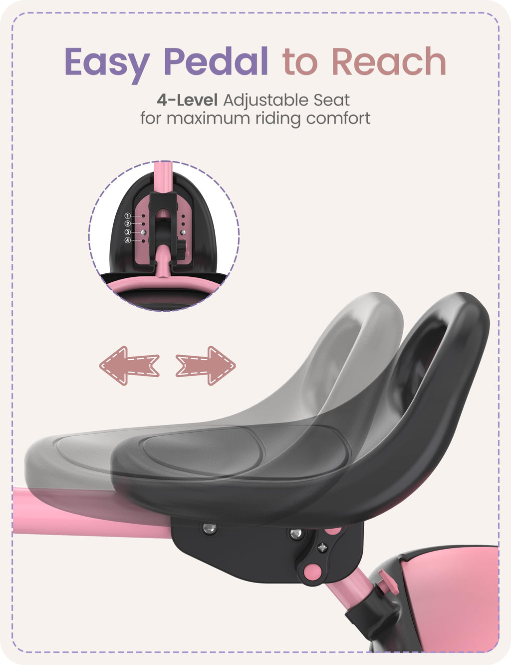 Pink Toddler Tricycle with Bell O879