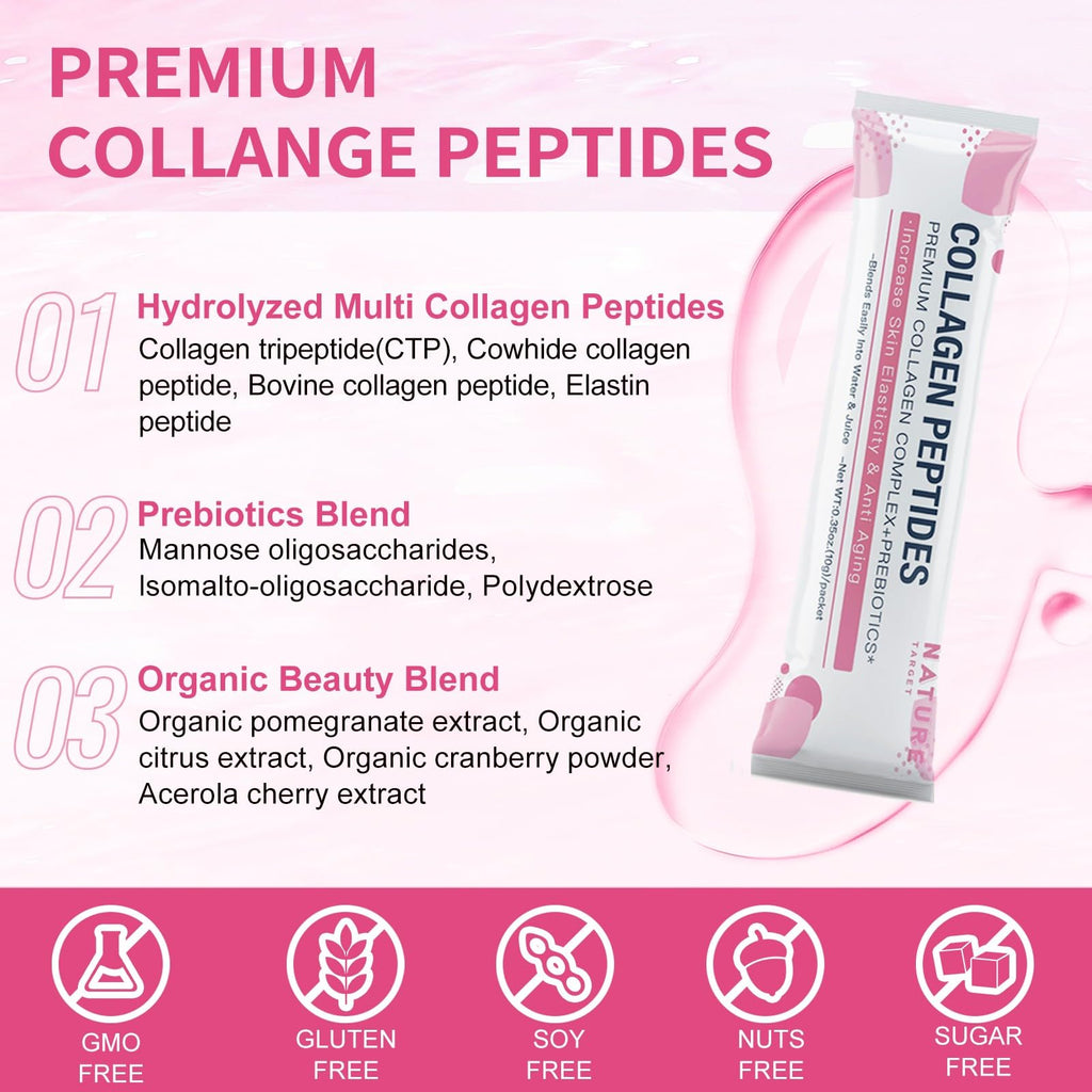 Multi Collagen Peptides Powder, 30 Stick Packs F39728
